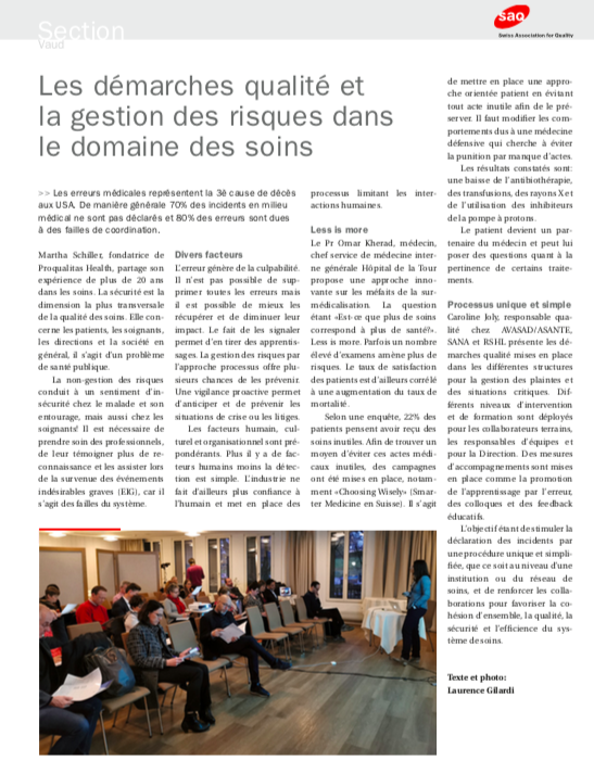 Gestion des risques dans le domaine de la santé